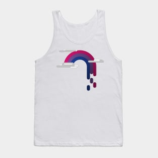 Bisexual Pride Flag Minimalist Drip Rainbow Design Tank Top